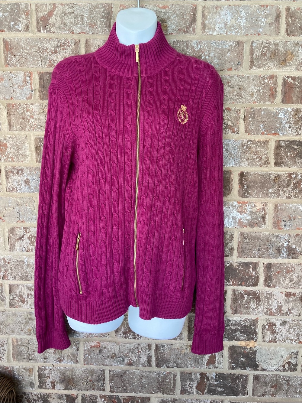 Ralph Lauren Knit Zip-Up Size Large Pockets - Picture 1 of 12
